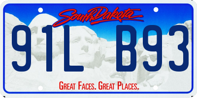 SD license plate 91LB93