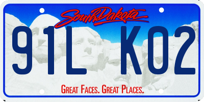 SD license plate 91LK02