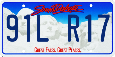 SD license plate 91LR17