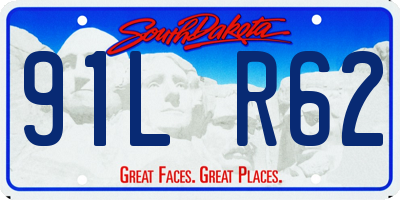 SD license plate 91LR62