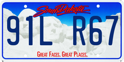 SD license plate 91LR67