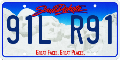 SD license plate 91LR91