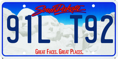 SD license plate 91LT92