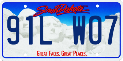 SD license plate 91LW07