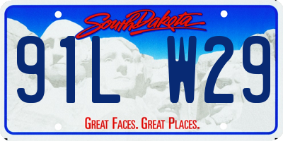 SD license plate 91LW29