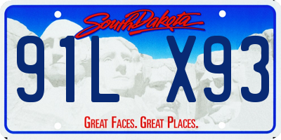 SD license plate 91LX93