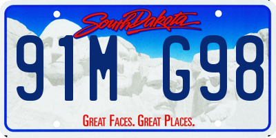 SD license plate 91MG98