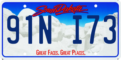 SD license plate 91NI73