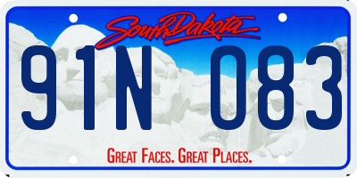 SD license plate 91NO83