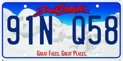 SD license plate 91NQ58