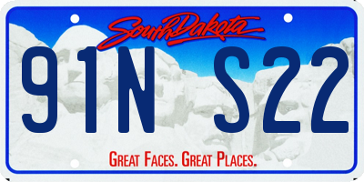 SD license plate 91NS22