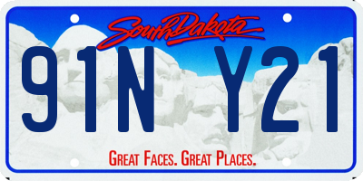 SD license plate 91NY21