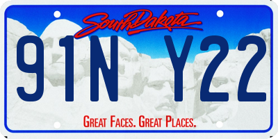 SD license plate 91NY22