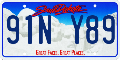 SD license plate 91NY89