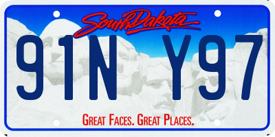 SD license plate 91NY97