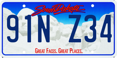 SD license plate 91NZ34