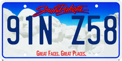 SD license plate 91NZ58