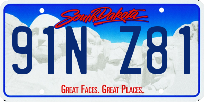SD license plate 91NZ81