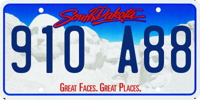 SD license plate 91OA88
