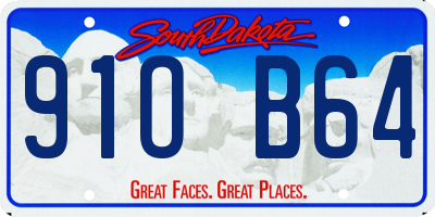 SD license plate 91OB64