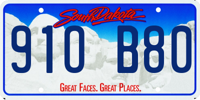 SD license plate 91OB80