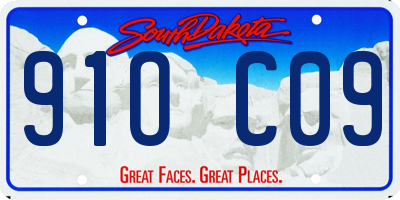 SD license plate 91OC09