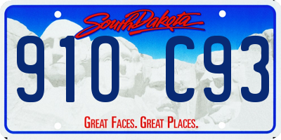 SD license plate 91OC93
