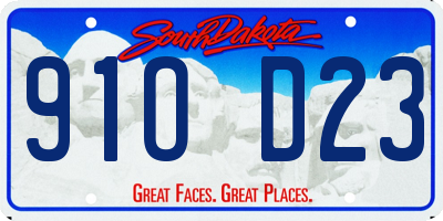 SD license plate 91OD23