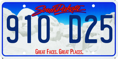 SD license plate 91OD25
