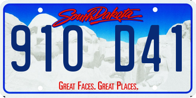 SD license plate 91OD41