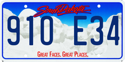 SD license plate 91OE34
