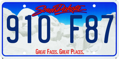 SD license plate 91OF87