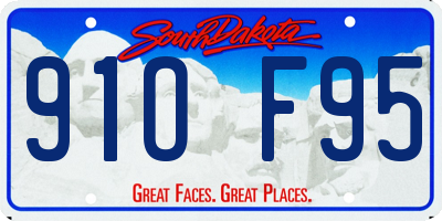 SD license plate 91OF95