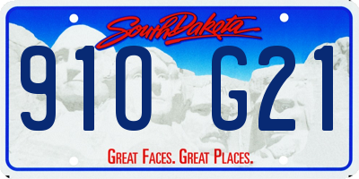 SD license plate 91OG21