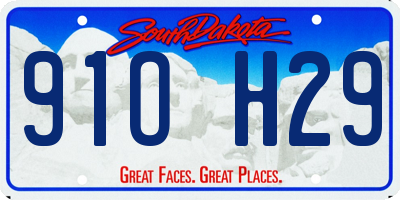 SD license plate 91OH29