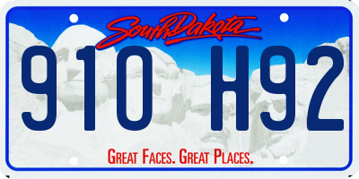 SD license plate 91OH92