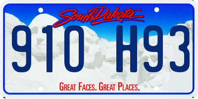 SD license plate 91OH93