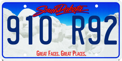 SD license plate 91OR92