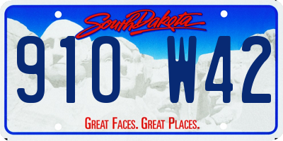 SD license plate 91OW42