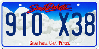 SD license plate 91OX38