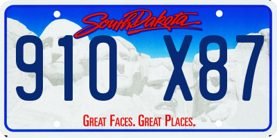 SD license plate 91OX87