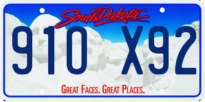 SD license plate 91OX92