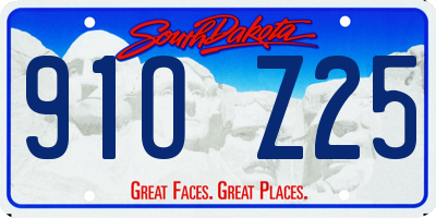SD license plate 91OZ25