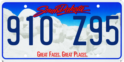 SD license plate 91OZ95