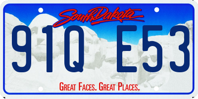 SD license plate 91QE53
