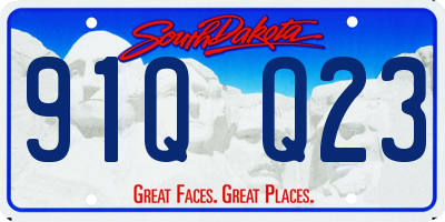 SD license plate 91QQ23