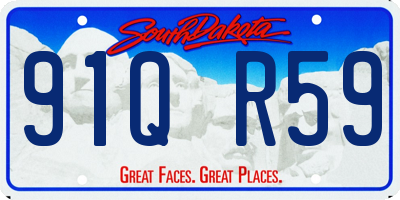 SD license plate 91QR59