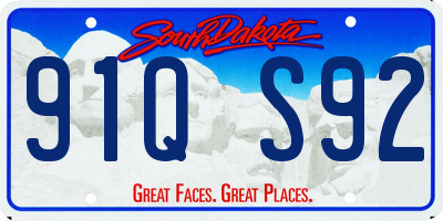 SD license plate 91QS92