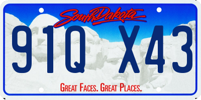 SD license plate 91QX43