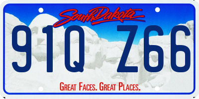 SD license plate 91QZ66